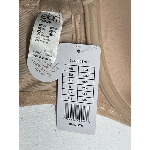 Elomi EL4300 Smooth Underwire Convertible Strapless Bra Sahara 34M NWT - Picture 7 of 8
